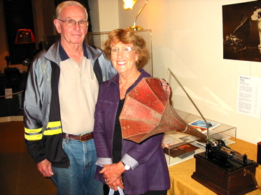 Visitor with Fireside Phonograph